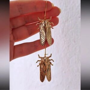 Vintage Egyptian Big Beetle Insect Bugs Earrings